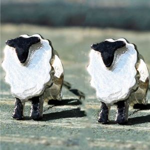 Sterling silver Suffolk wee sheep stud earrings